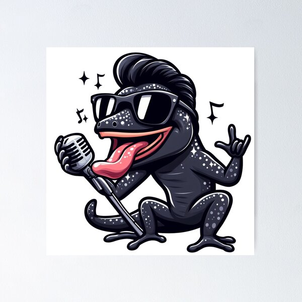 Rockin' Reptile Crooner: The Elvis-Inspired Gecko with a Playful Twist Poster RB0712 product Offical elvis Merch