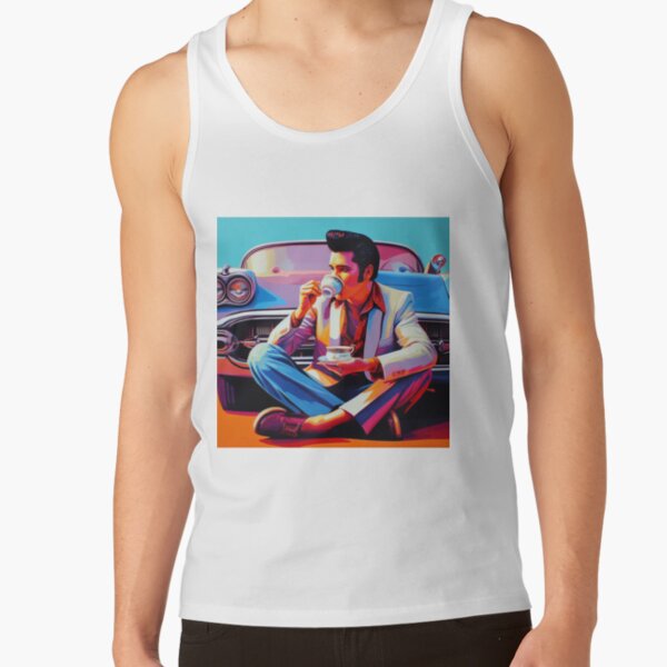 Elvis drinking tea in front of a car Tank Top RB0712 product Offical elvis Merch