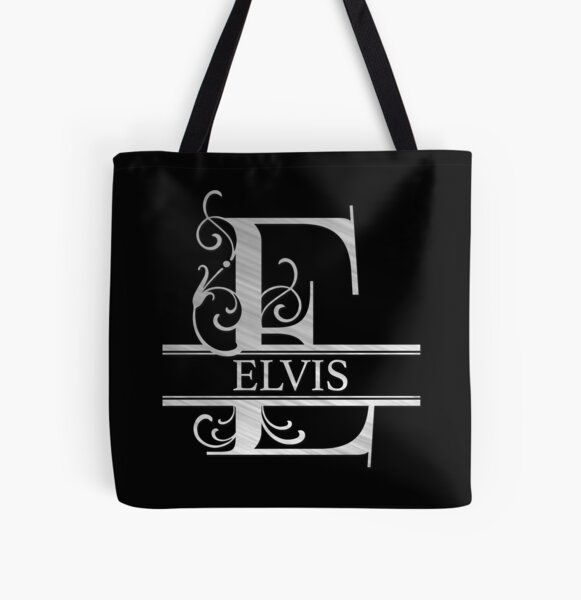 Elvis Name - Silver Metallic Style  Monogram Letter E The Elvis Name Gift For Elvis All Over Print Tote Bag RB0712 product Offical elvis Merch