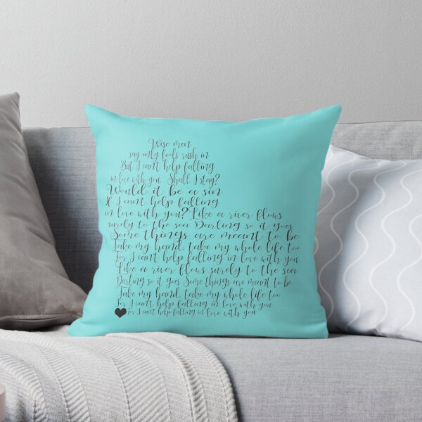 I Can't Help Falling In Love With You, Elvis Lyrics Throw Pillow RB0712 product Offical elvis Merch