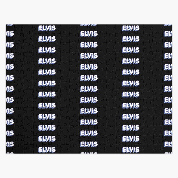 Blue Layers Elvis Name Label (Black) Jigsaw Puzzle RB0712 product Offical elvis Merch