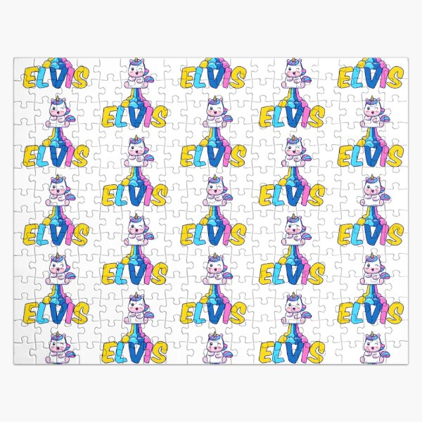 Unicorn Poop Rainbow - Elvis Name Label  Jigsaw Puzzle RB0712 product Offical elvis Merch