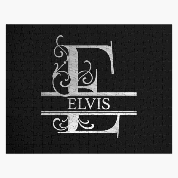 Elvis Name - Silver Metallic Style  Monogram Letter E The Elvis Name Gift For Elvis Jigsaw Puzzle RB0712 product Offical elvis Merch