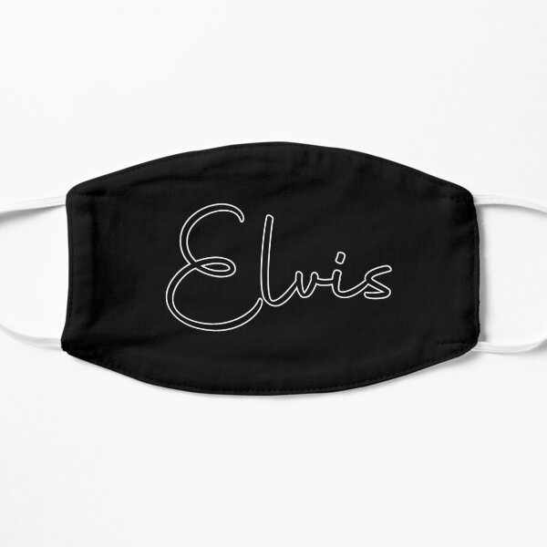 Elvis Cursive Name Label (Black) Flat Mask RB0712 product Offical elvis Merch