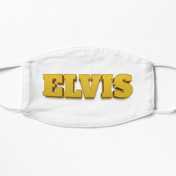 3D Gold Elvis Name Label Flat Mask RB0712 product Offical elvis Merch